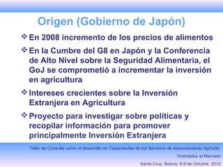 Fondo Fiduciario FAOInvestigación sobre Políticas para Promover Inversiones en Agricultura