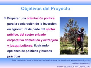 Fondo Fiduciario FAOInvestigación sobre Políticas para Promover Inversiones en Agricultura