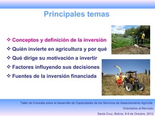 Fondo Fiduciario FAOInvestigación sobre Políticas para Promover Inversiones en Agricultura