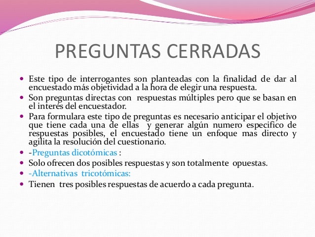 Tipos de Preguntas del Cuestionario