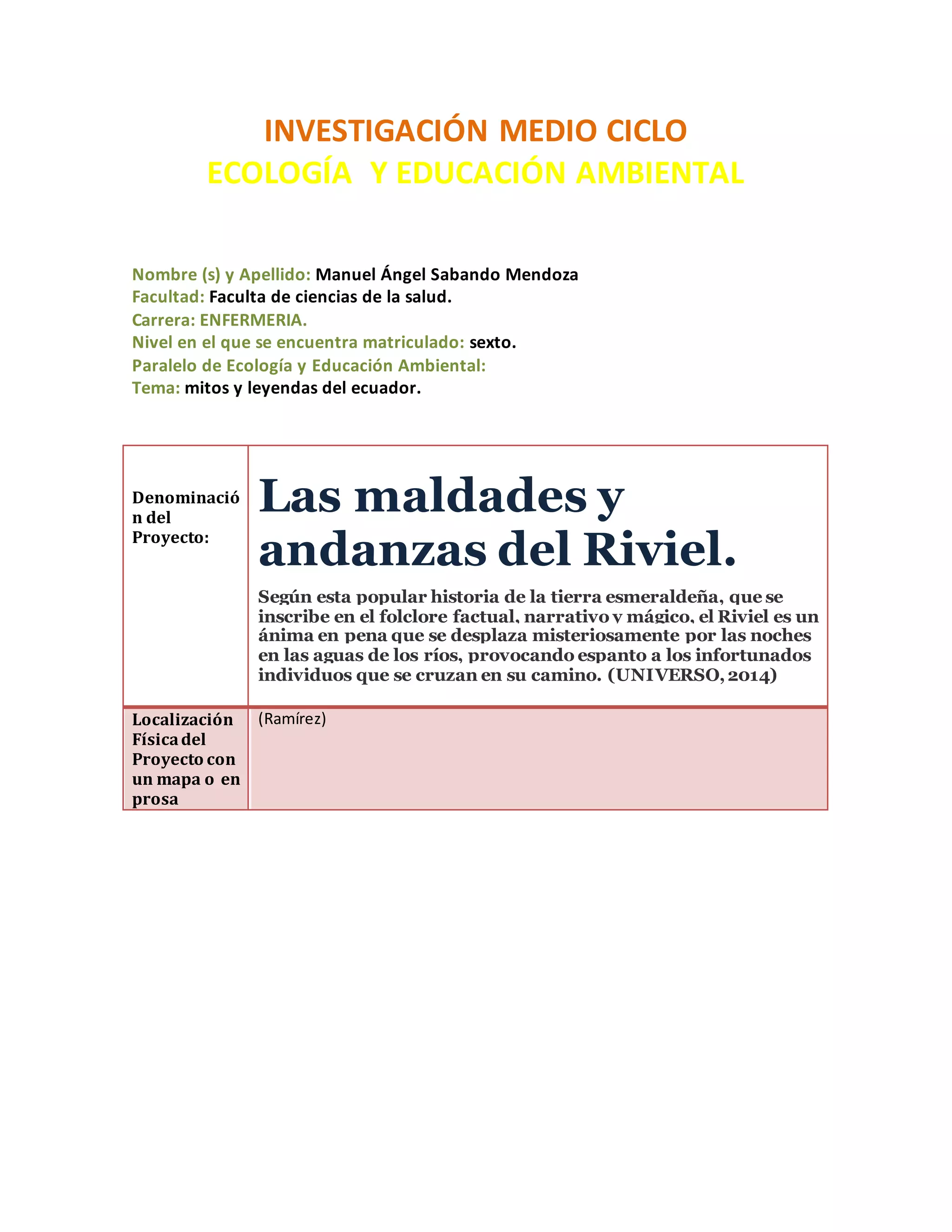 Investigacion medio-ciclo-angel-sabando-mendoza ecologia | DOCX