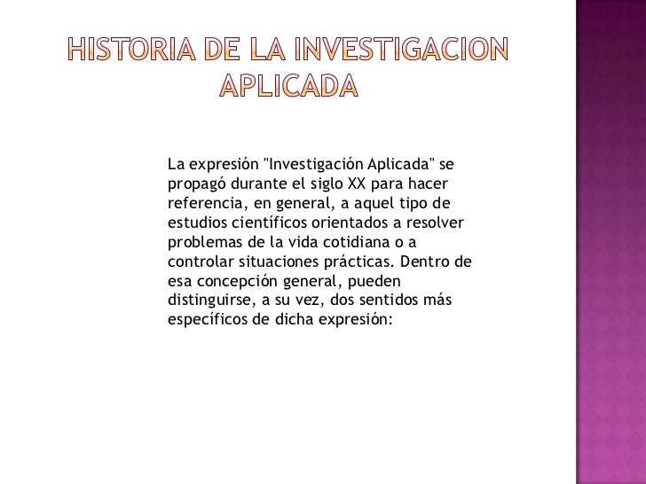 Investigacion aplicada