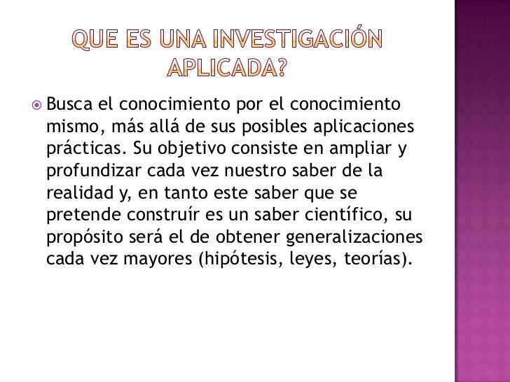 Investigacion aplicada