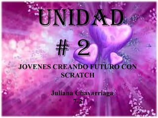 Unidad
# 2
JOVENES CREANDO FUTURO CON
SCRATCH
Juliana Chavarriaga
7-2
 