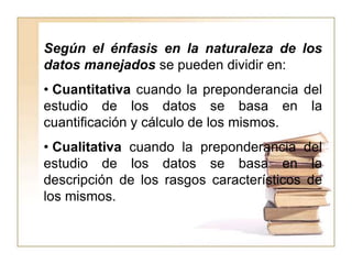  No Experimentales: Conocidos también como post facto por cuanto su estudio se basa en la observación de los hechos en pleno acontecimiento sin alterar en lo más mínimo ni el entorno ni el fenómeno estudiado.Según su prolongación en el tiempo pueden ser: Longitudinal o Diacrónica cuando el estudio amerita el registro y la comparación de datos observados y analizados durante varios años.