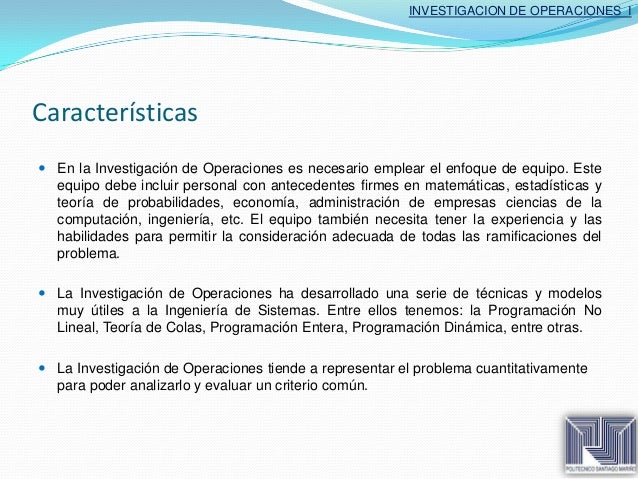 INVESTIGACIÓN DE OPERACIONES I