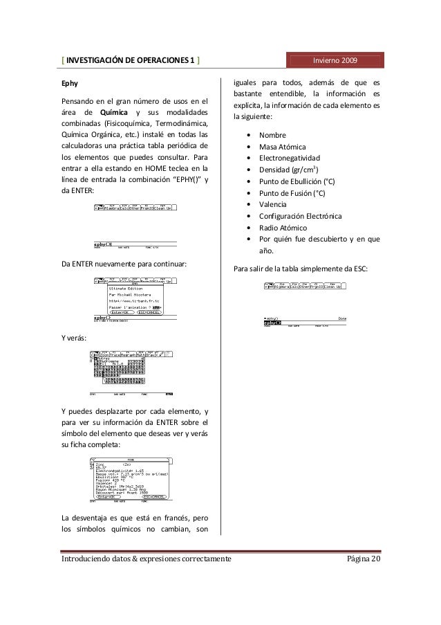Investigacion de operaciones ti 89 y voyager