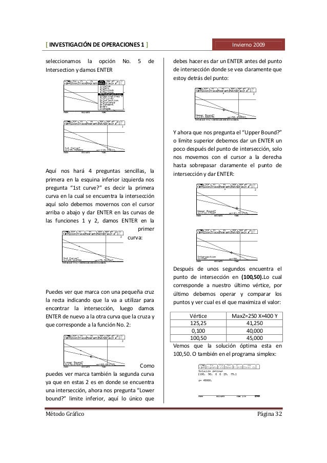 Investigacion de operaciones ti 89 y voyager
