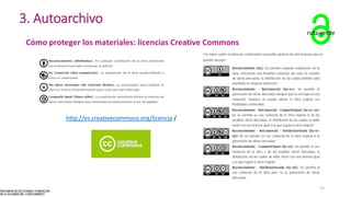 3. Autoarchivo
Cómo proteger los materiales: licencias Creative Commons
http://es.creativecommons.org/licencia /
ruta verde
23
 