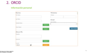 2. ORCID
Información personal
61
 