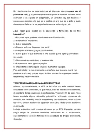 Investigacíon del TDAH