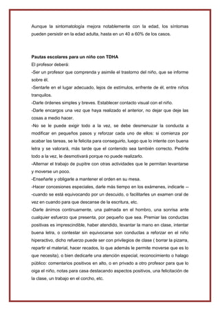 Investigacíon del TDAH