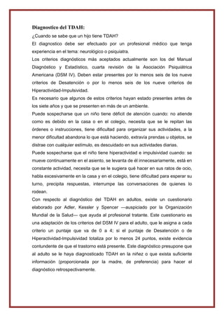 Investigacíon del TDAH