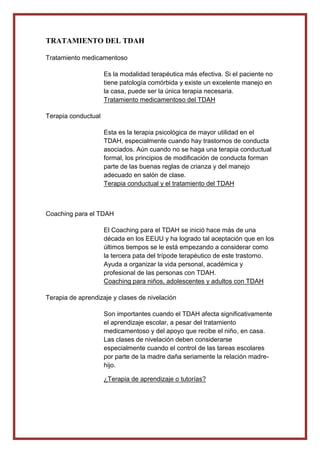 Investigacíon del TDAH