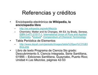 Investigacion sobre las MEZCLAS