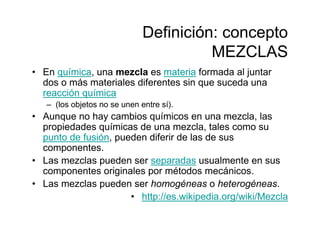 Investigacion sobre las MEZCLAS