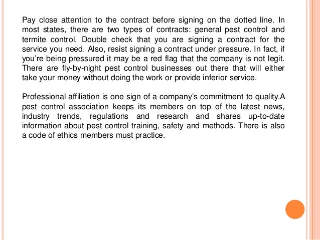 Investigate first before signing a contract with a pest ...