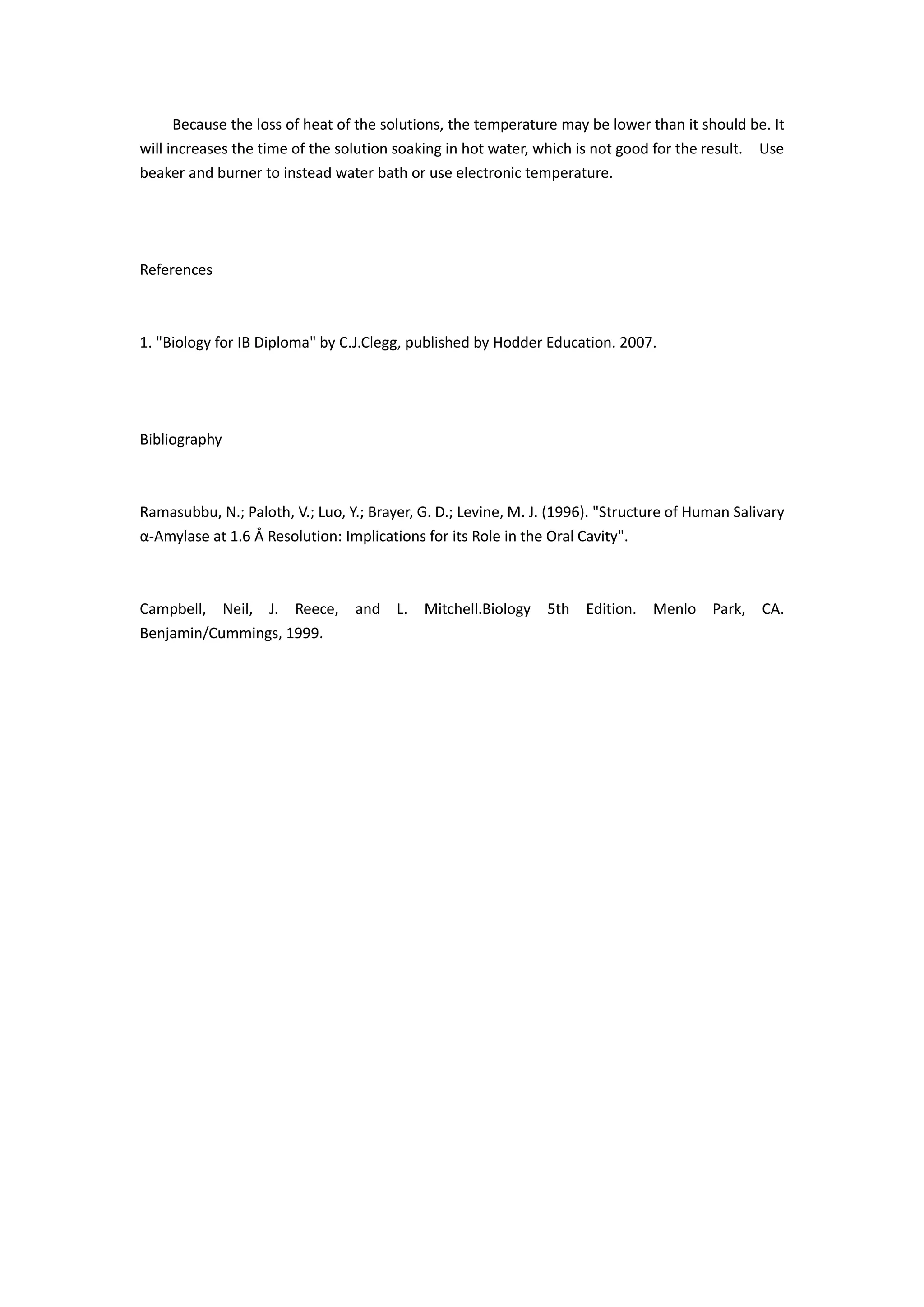Investigate the effect of temperature on amylase activity | DOCX