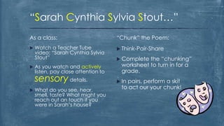 Investigating Sensory Details in Sarah Cynthia Sylvia Stout ...