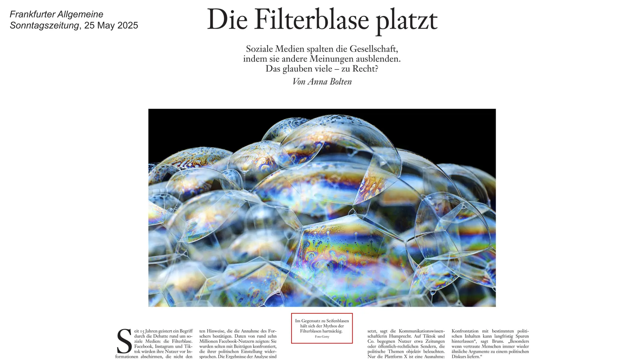 Frankfurter Allgemeine
Sonntagszeitung, 25 May 2025
 