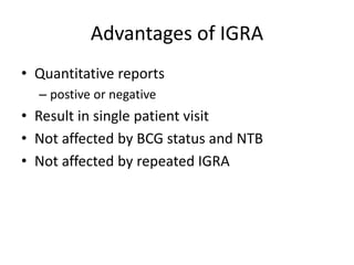 Igra Types Investigations in Tuberculosis and advances | PPTX