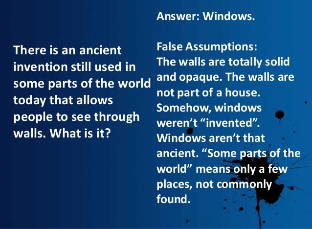 Case Analysis Riddles
