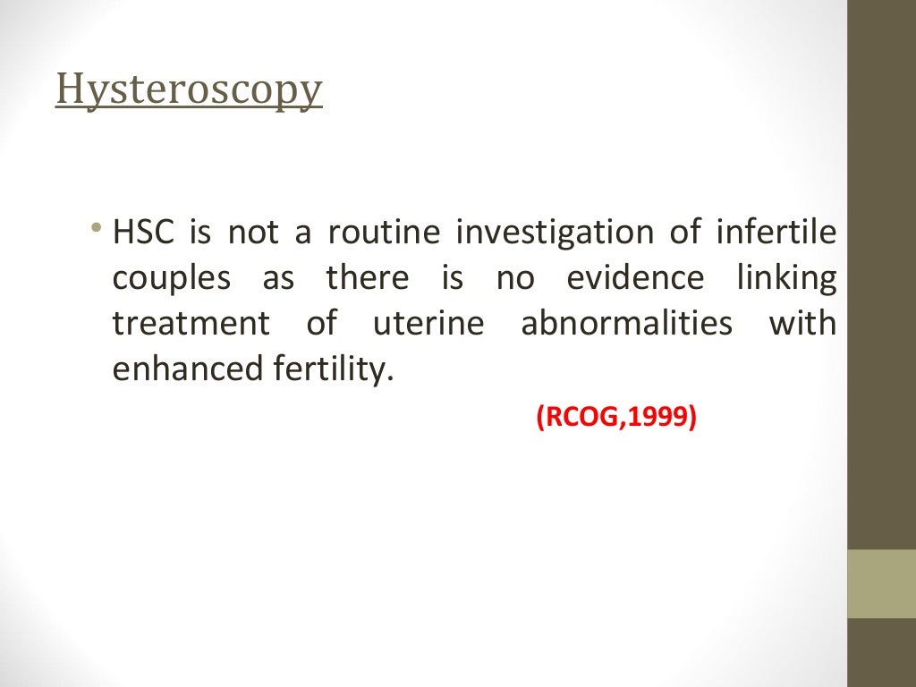 Investigation infertility