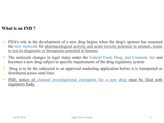 Investigational New drug application [INDA] | PPTX