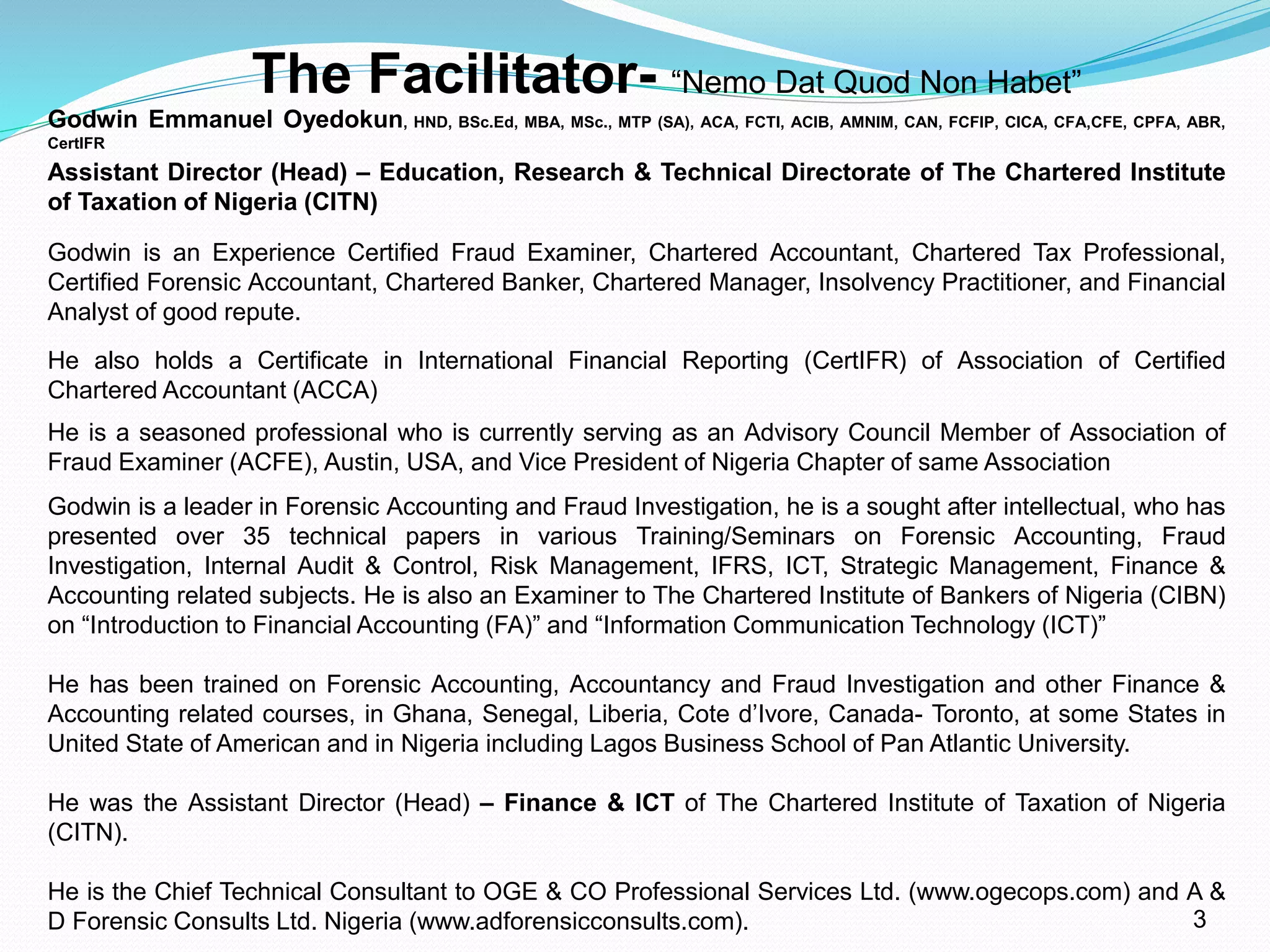 Investigation and forensic audit in a computerized work environment | PPTX