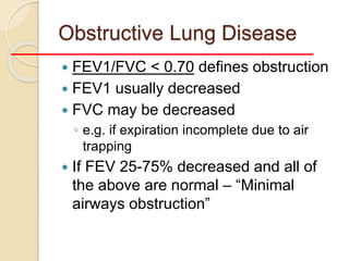 Obstructive Fev1 INVESTIGATION IN RESPIRATORY SYSTEM | PPTX