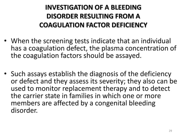 Investigation of bleeding disorder || bleeding disorder | PPTX