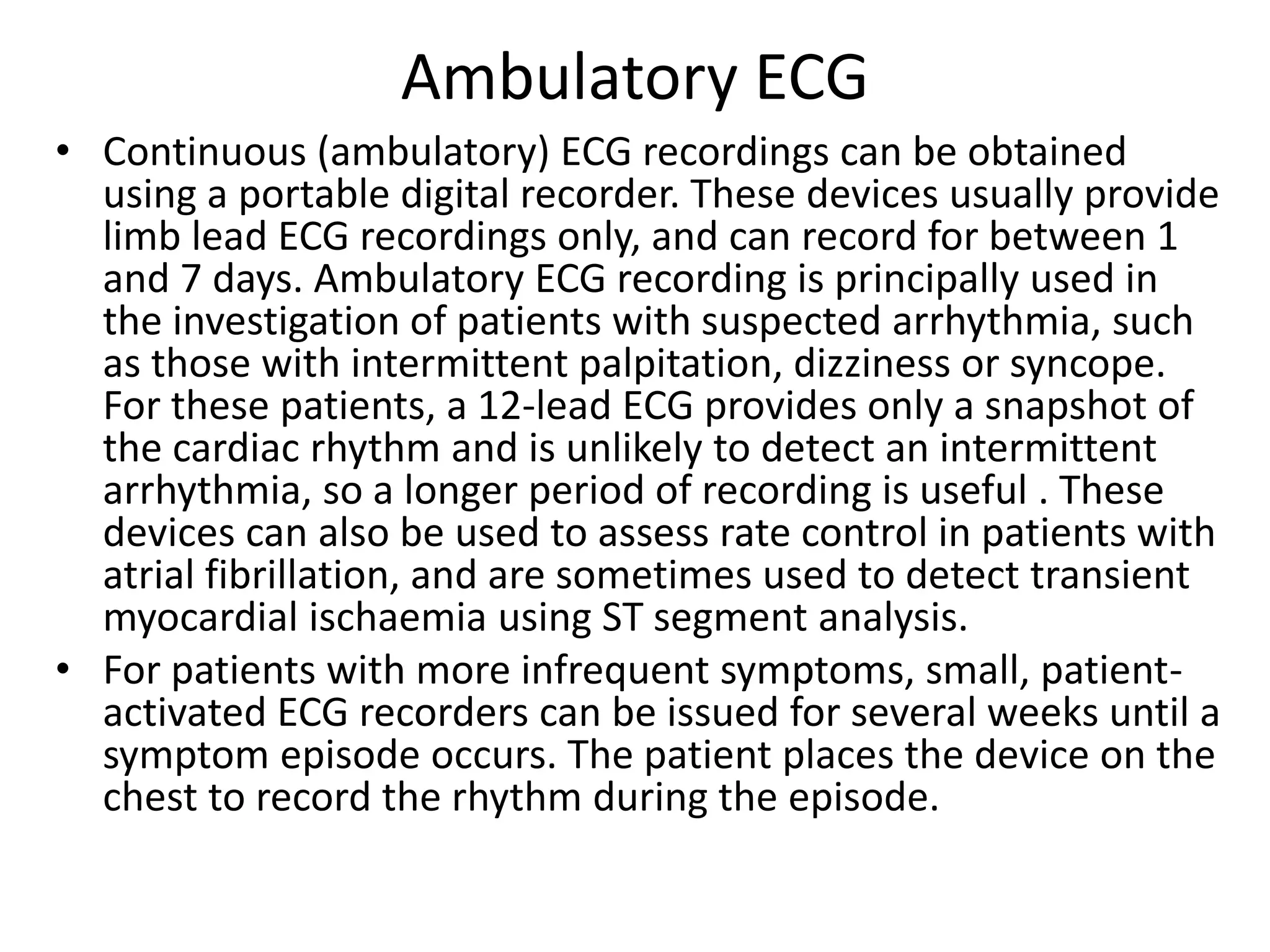 Record Cardio Rythme Investigation of cardiovascular diseases | PPTX