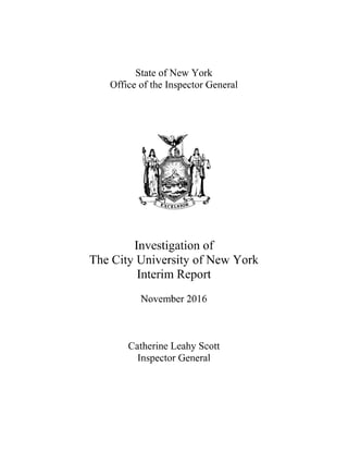Investigation of The City University of New York 