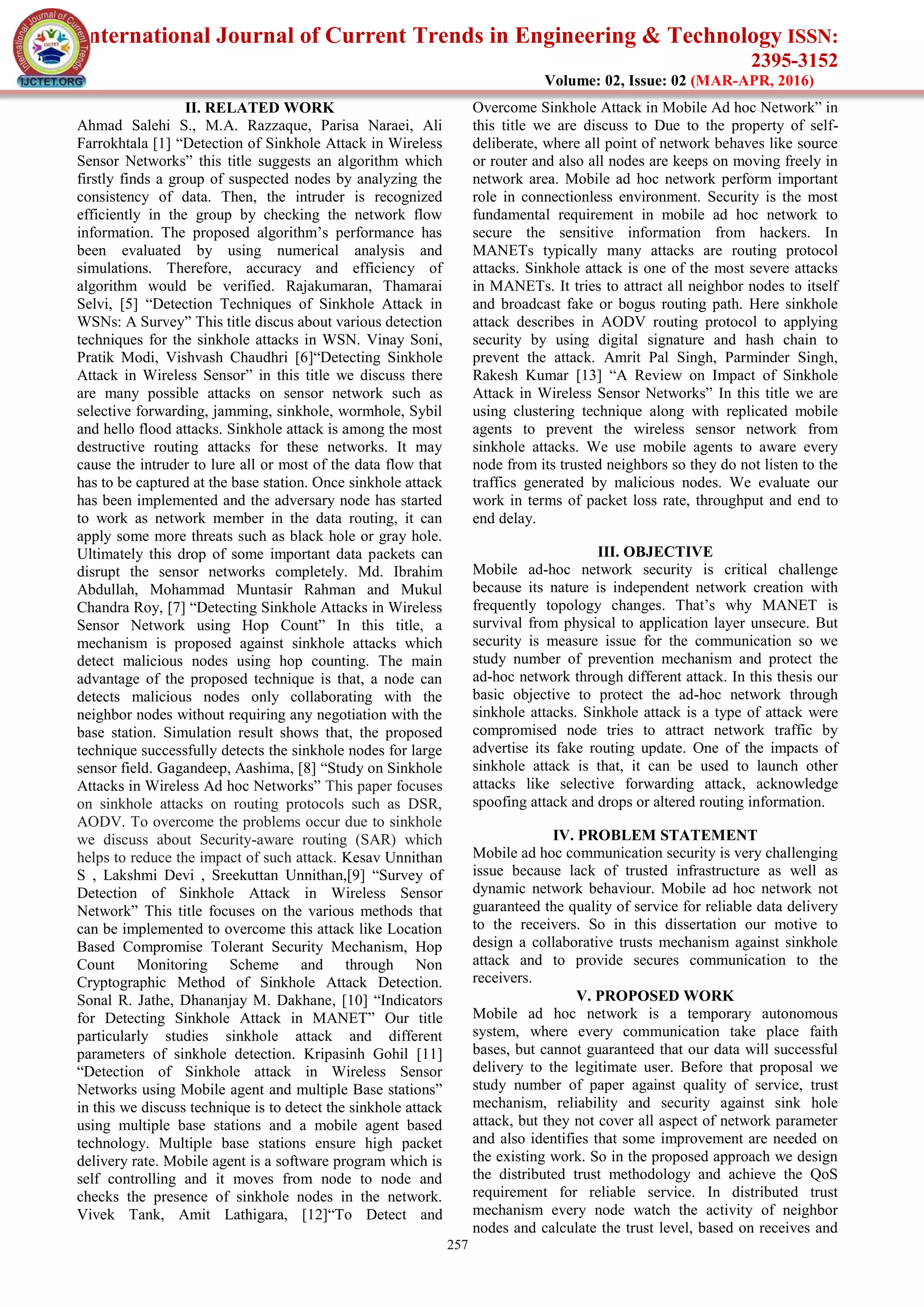 Investigation of detection & prevention sinkhole attack in manet | PDF