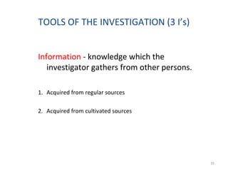 Investigate Source Investigation & report writing | PPT