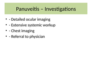Uveitis Lab Work Up Checklist.pdf Comprehensive Guide to Uveal Anatomy and Investigations in Uveitis ...