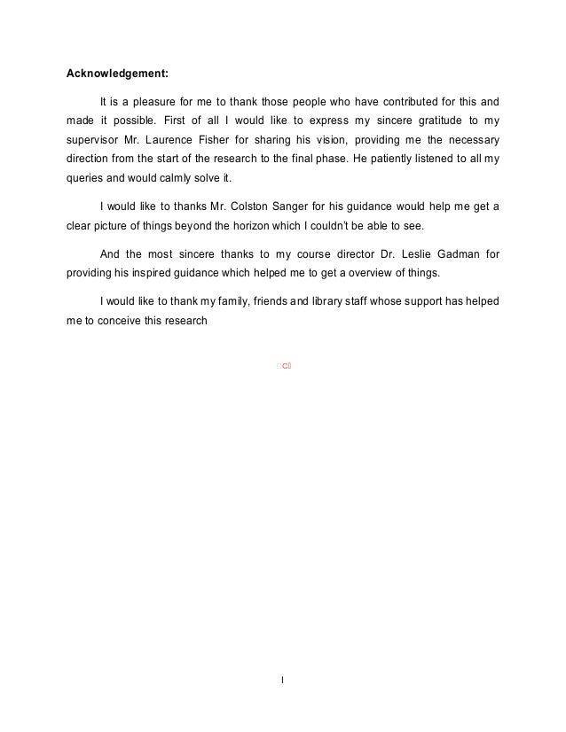 Dissertation acknowlegements