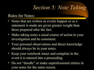 INVESTIGATIVE WRITING FOR LAW ENFORCERS.ppt
