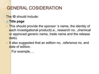 Investigator Brochure Example.pdf Investigator brochure | PPTX