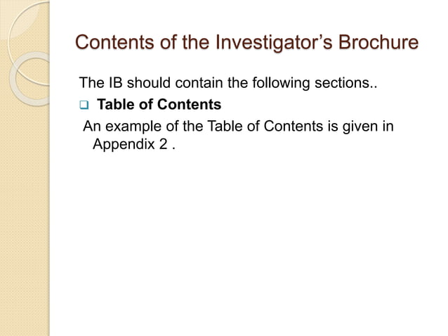 Investigator brochure | PPTX | Chemistry | Science