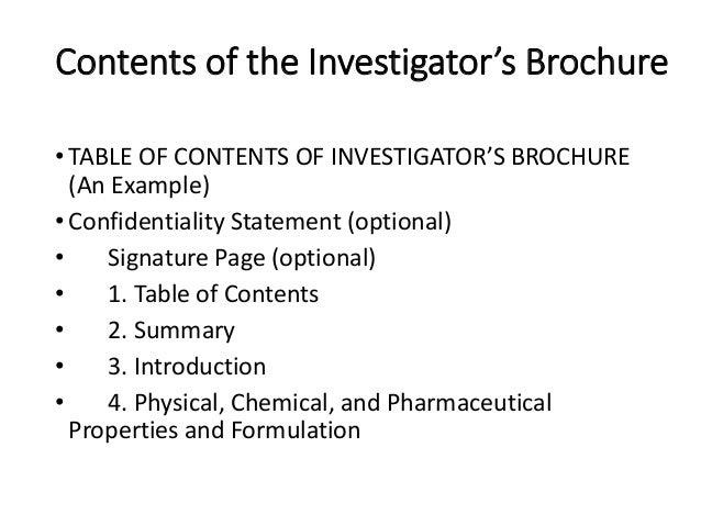 Investigator S Bronchure Investigational Medicinal Product Dossier