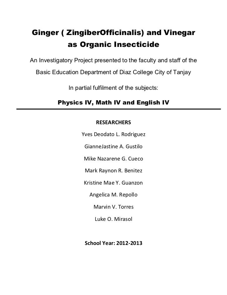 Example of table of contents of research paper