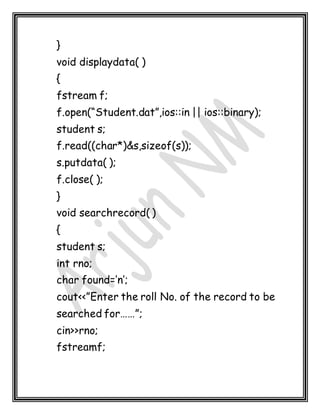 Student DATABASE MANAGeMEnT SysTEm | DOCX
