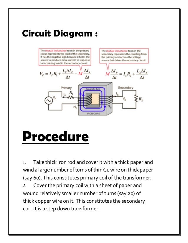 Physics Investigatory Project - Transformer