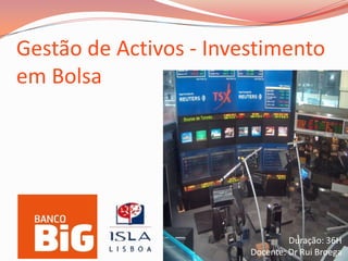 Avaliação modularMarketing Financeiro e Novos ProdutosDuração: 6HDocente: Dr Tiago Eusébio