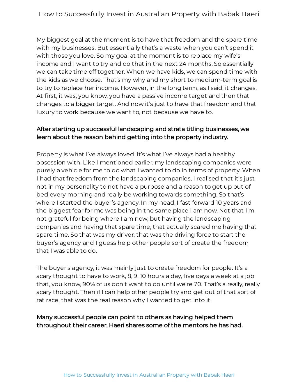 How to be property investor