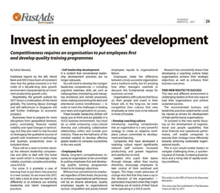 Invest in Employees' Development   TNP 23 March 2017