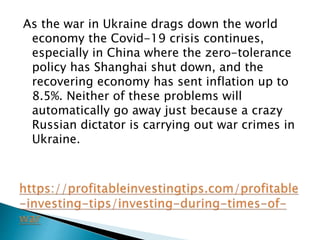 As the war in Ukraine drags down the world
economy the Covid-19 crisis continues,
especially in China where the zero-toler...