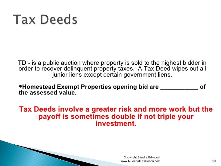 Investing In Tax Deeds & Tax Lien Seminar For Lake Co Presentation Us…
