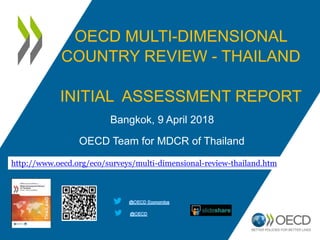 OECD MULTI-DIMENSIONAL
COUNTRY REVIEW - THAILAND
INITIAL ASSESSMENT REPORT
Bangkok, 9 April 2018
OECD Team for MDCR of Thailand
http://www.oecd.org/eco/surveys/multi-dimensional-review-thailand.htm
 